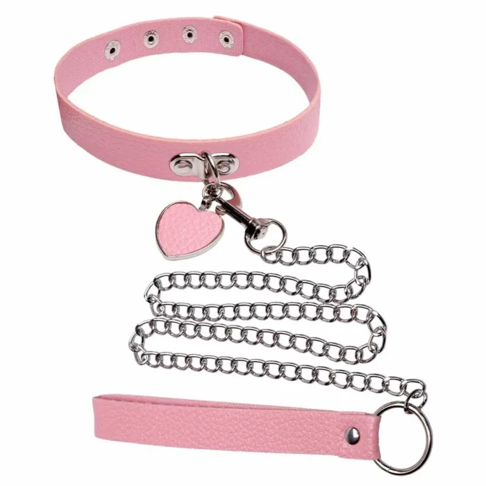 coleira com guia de corrente sado