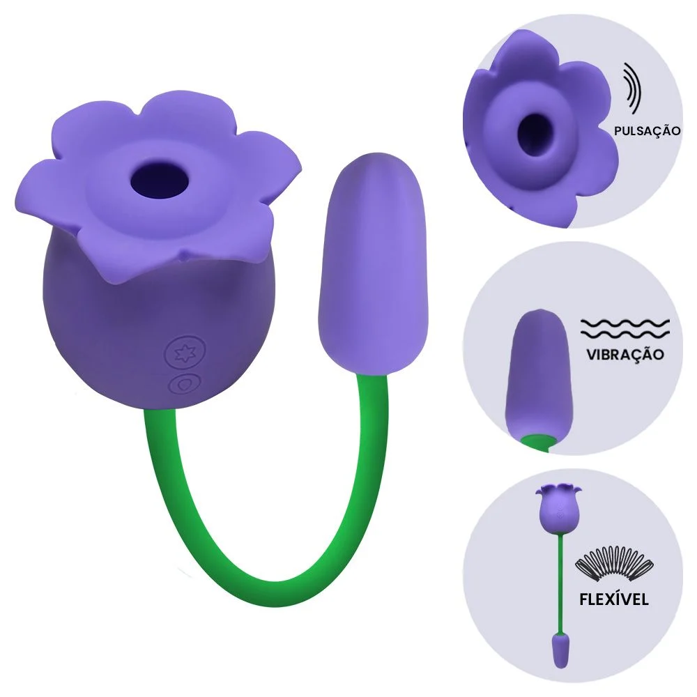 vibrador 2 em 1 sugador de clitóris pulsa e vibra linn