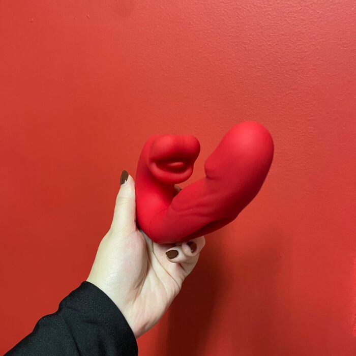 vibrador 3 em 1 com língua e boca estimuladora