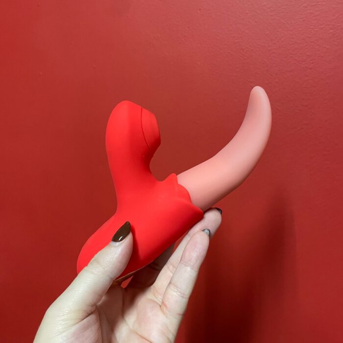 vibrador 3 em 1 com língua e boca estimuladora