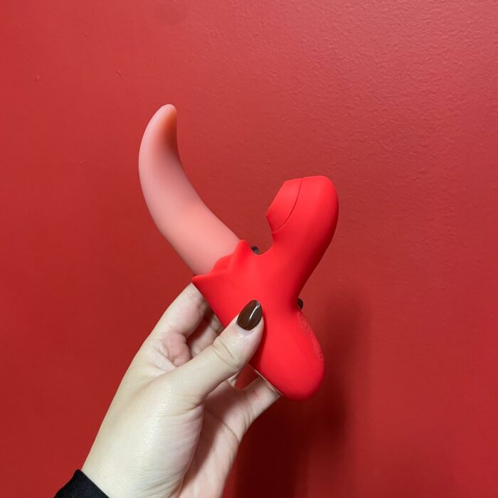 vibrador 3 em 1 com língua e boca estimuladora