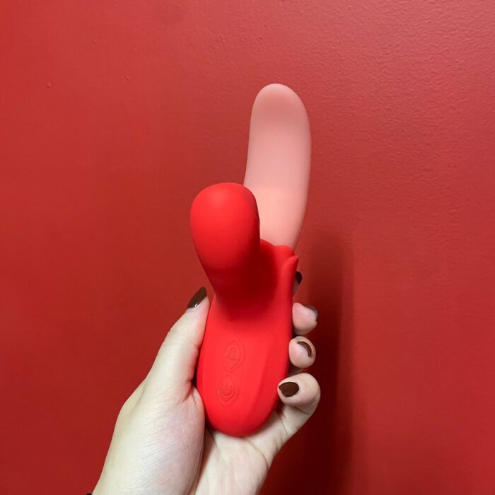 vibrador 3 em 1 com língua e boca estimuladora
