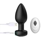 plug anal com vibrador e controle plug silicone
