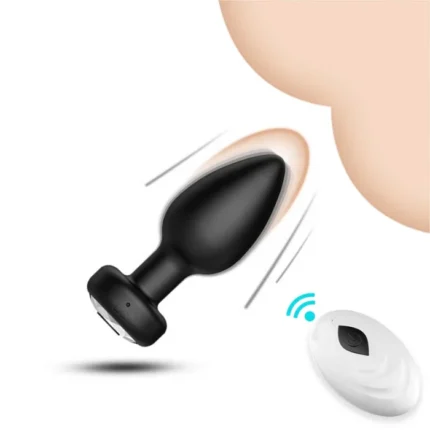 plug anal com vibrador e controle plug silicone