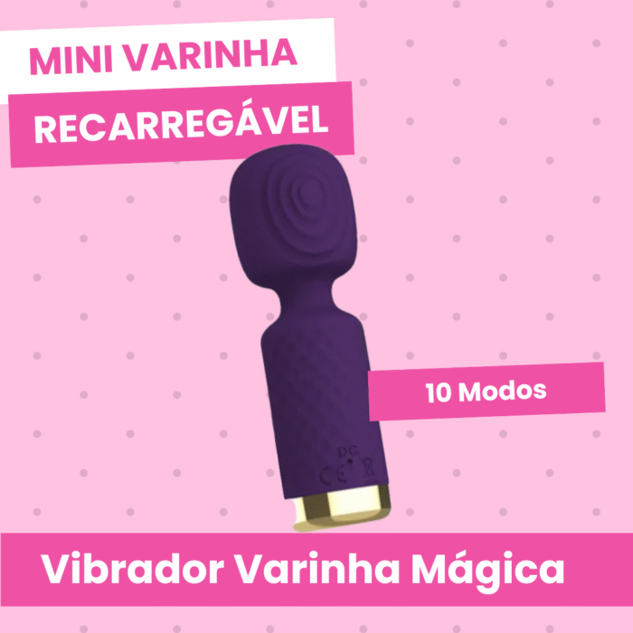 vibrador varinha mágica recarregável 10 modos pink